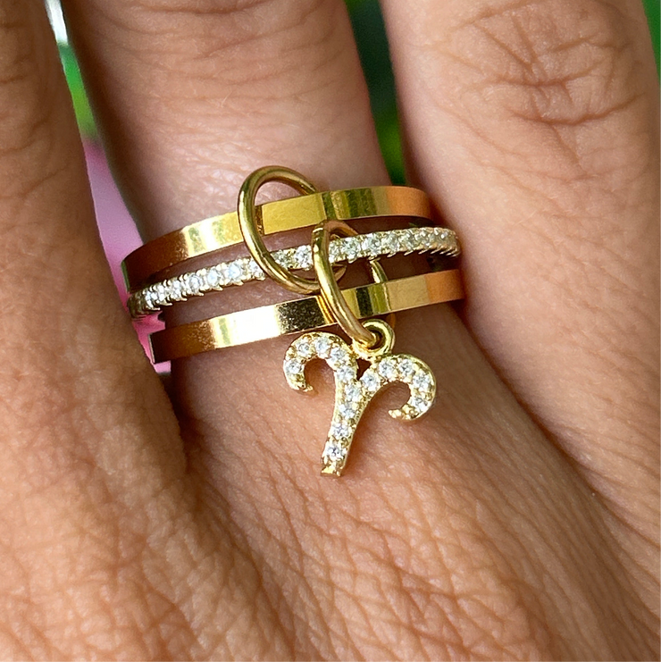 Bague Trilogie Astral Dorée