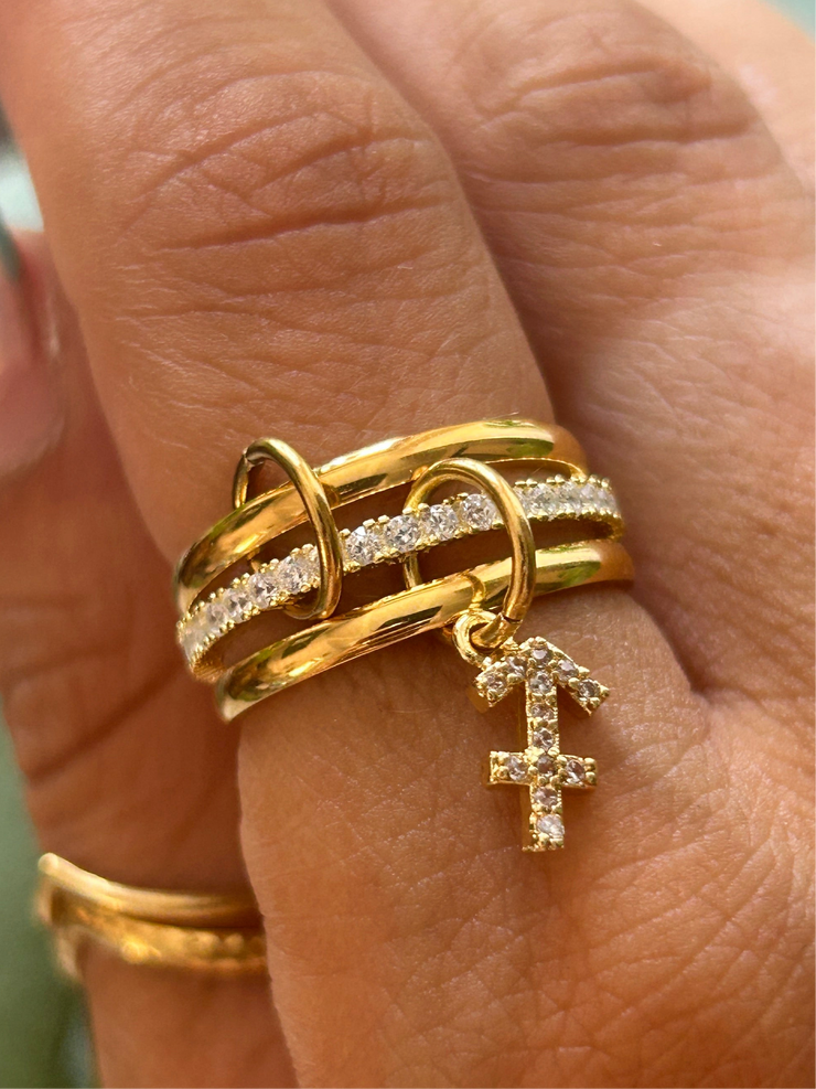 Bague Trilogie Astral Dorée