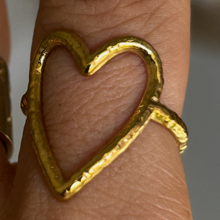bague coeur acier inoxydable