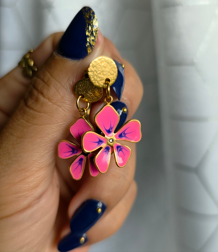 Boucle d’Oreilles Fleur Rose
