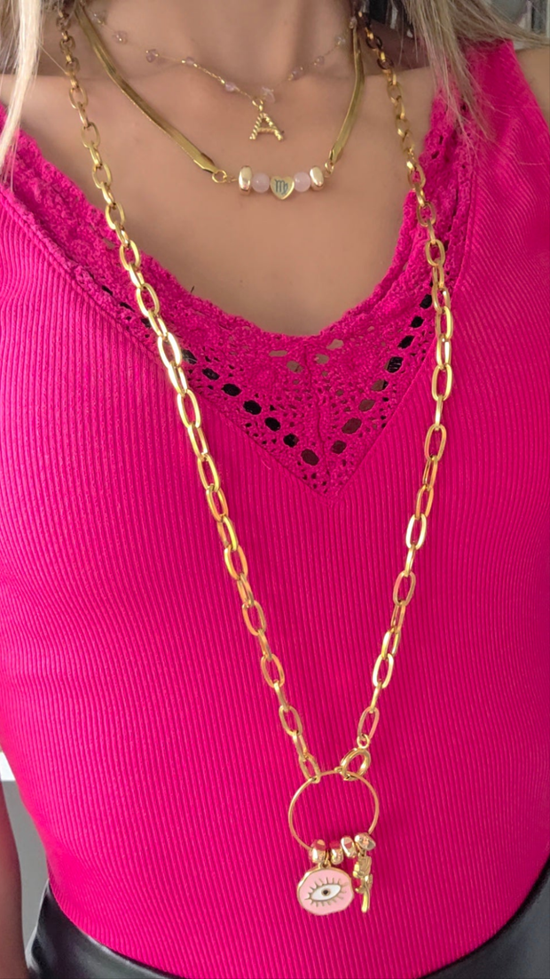 Collier Astro Quartz Rose