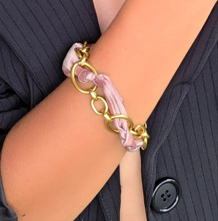 Bracelet Ruban Rose