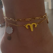 bracelet de cheville astrologique coquillage