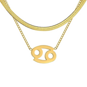 Collier Astro Lyséa doré pour le Cancer, bijou protecteur et sensible inspiré par la Lune et l’émotion.