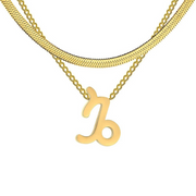 Collier Astro Lyséa doré pour le Capricorne, bijou sobre et structuré symbolisant la persévérance et la réussite.