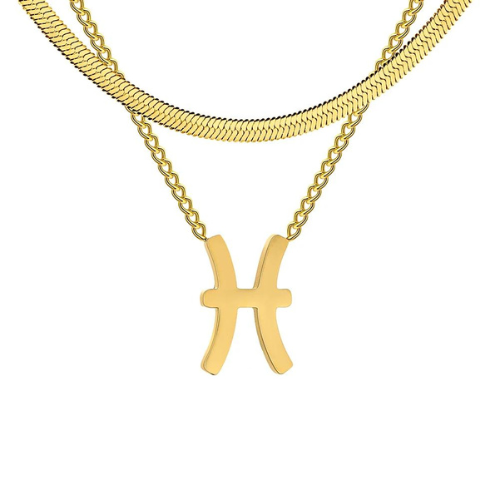 Collier Astro Lyséa doré pour le Poissons, bijou doux et spirituel représentant la compassion et l’imaginaire.