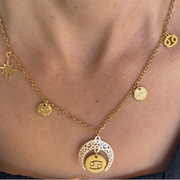 Collier Astro Luna pour le signe du Cancer, bijou protecteur et sensible relié à l’énergie de la Lune et des émotions profondes.