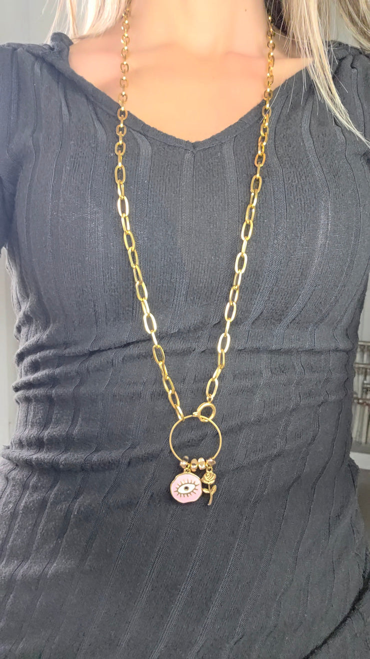 Collier Protection Rose